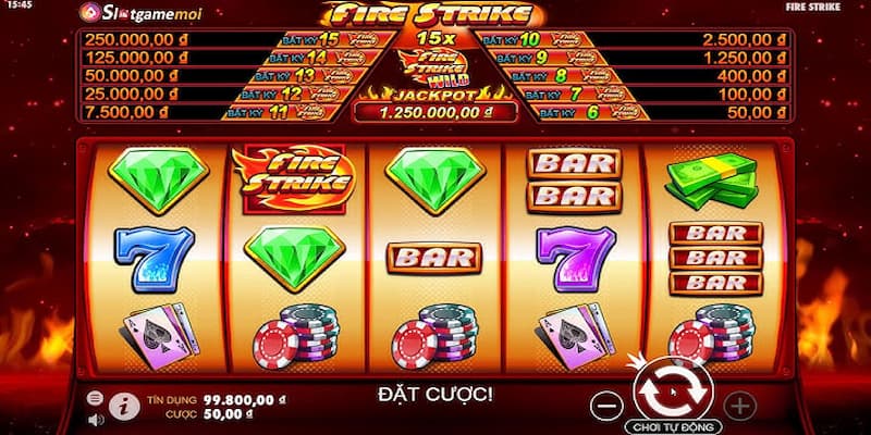 Bong vip - Thiên đường chơi nổ hũ Fire Strike trúng hũ lớn